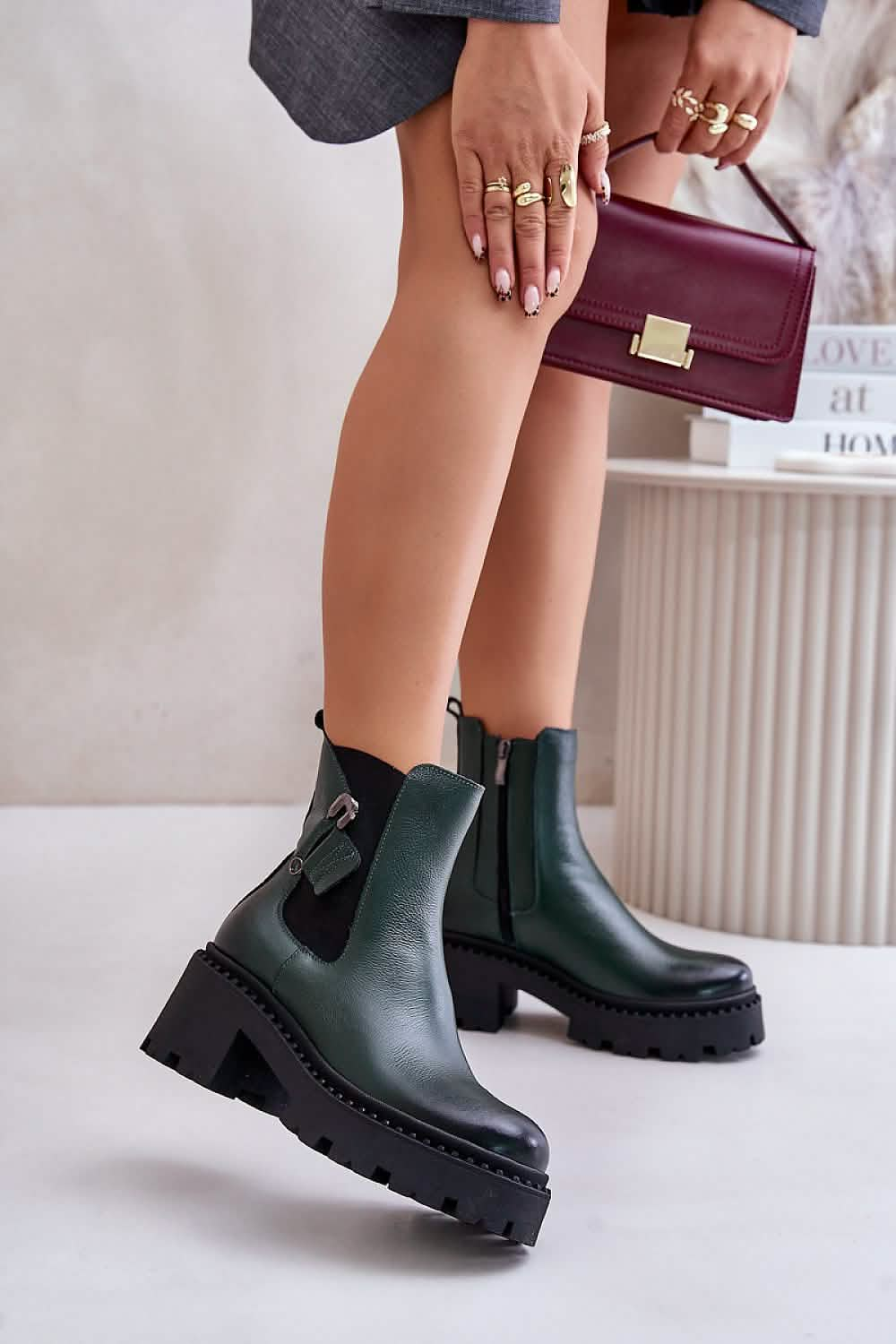 Stylish Boots High-quality Natural Leather Heel Boots for Comfort and Stability