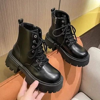 Stylish Boots Retro Platform Versatile Short Boots for Stylish Comfort