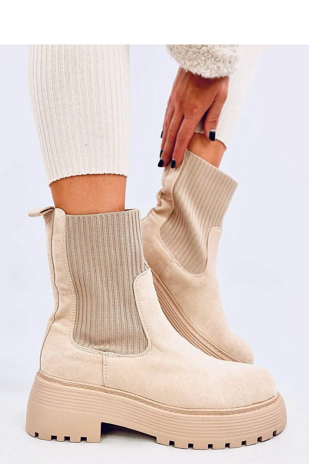 Stylish Boots Women’s Suede Boots with Unique Sock Upper and Platform Design