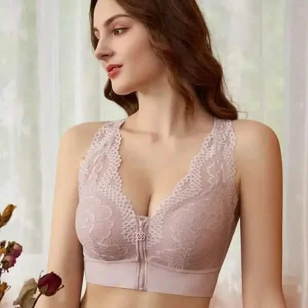 Front Button Lace Bra, Zipper Bra, Vest, Underwear.