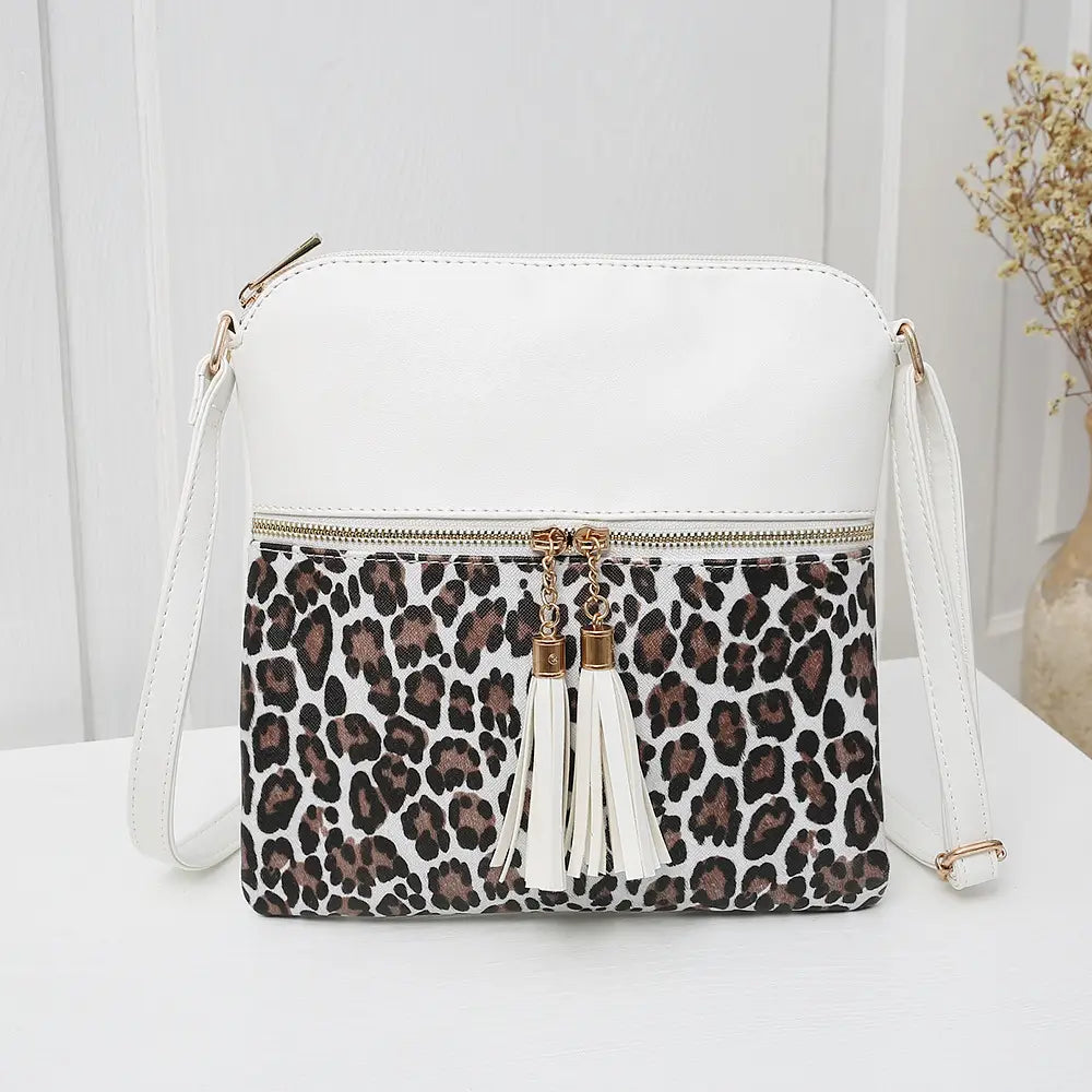 Foreign Trade New Hit Color Leopard Print Tassel Bag