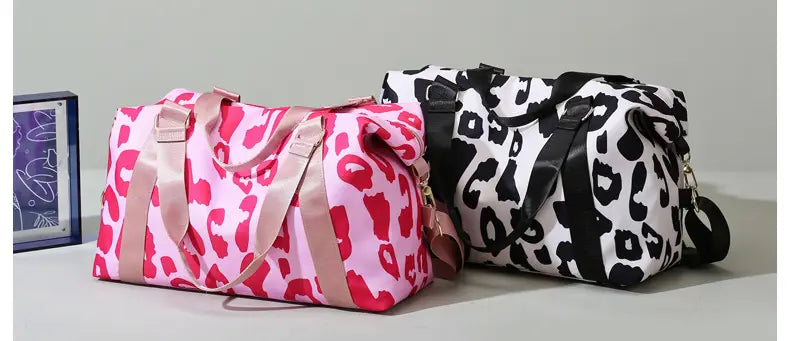 Women Travel Duffel Bag Cow Pattern Handbag