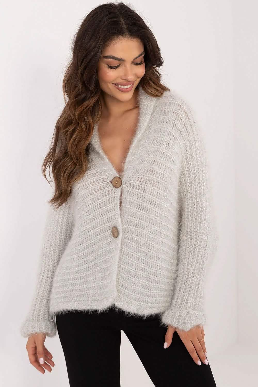 Wool sweaters Cardigan Och Bella Heart Neckline Women’s Sweater for All Occasions Knit tops