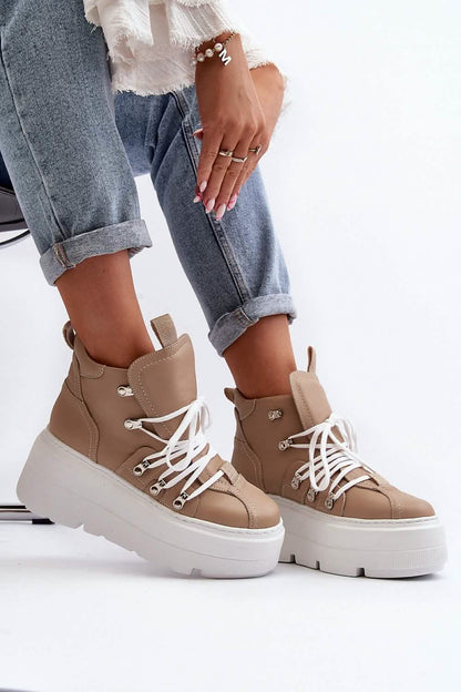 Natural Leather Designer Sneakers for Women with Comfort Features