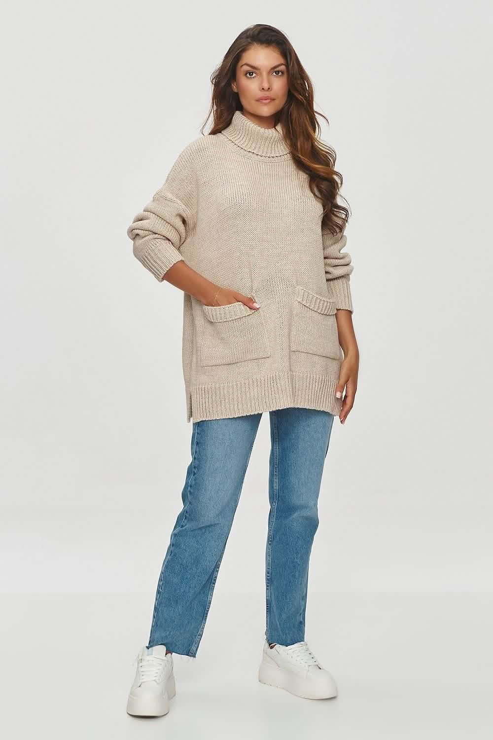 Wool sweaters Casual Knitwear Turtleneck Makadamia Sweater with Raglan Sleeves Knit tops