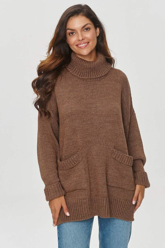 Wool sweaters Women’s Makadamia Roll-up Turtleneck Sweater with Reglan Sleeves Knit tops