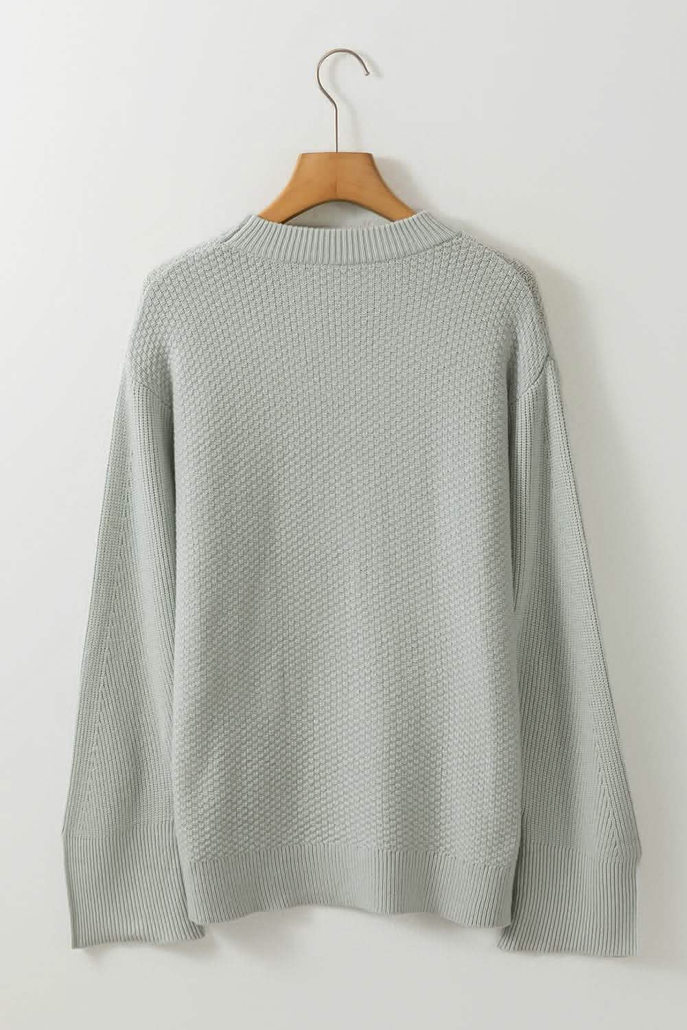 Wool sweaters Dark Green Textured Knit Sweater for Winter Sophistication Knit tops