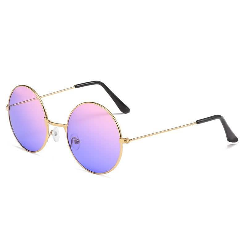 Literary Retro Round Metal Sunglasses Cross-border 7001 Marine Metal Sunglasses Color Glasses Wholesale