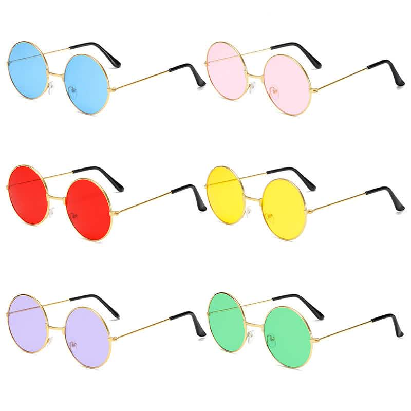 Retro Round Sunglasses Colorful Trend Round Frame Glasses Color Lens Prince Mirror Factory Wholesale