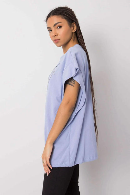 Light blue oversized t-shirt with short sleeves.