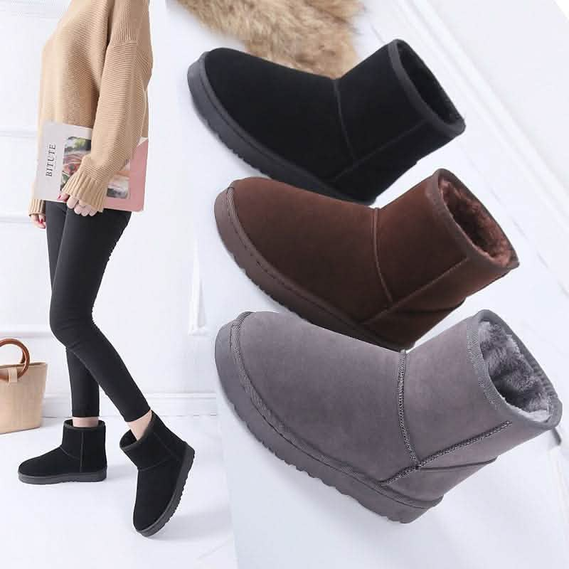 Stylish Boots Winter Faux Fur Snow Boots - Stylish Flat Heel Design