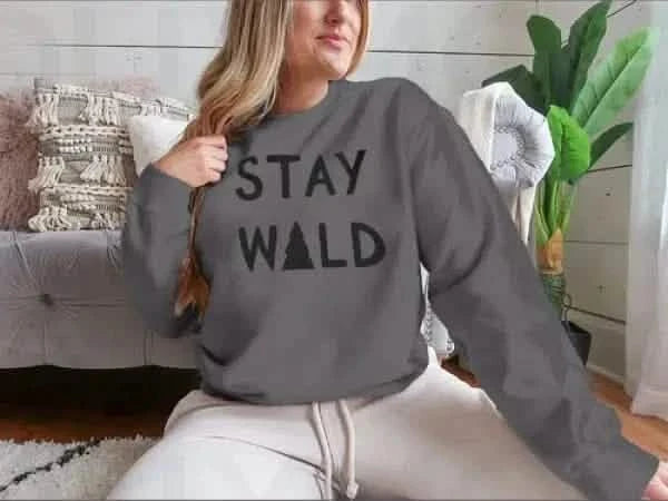 Stay Wild Calligraphic Brush Lettering Hoodie