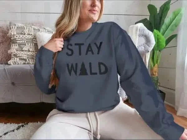 Stay Wild Calligraphic Brush Lettering Hoodie