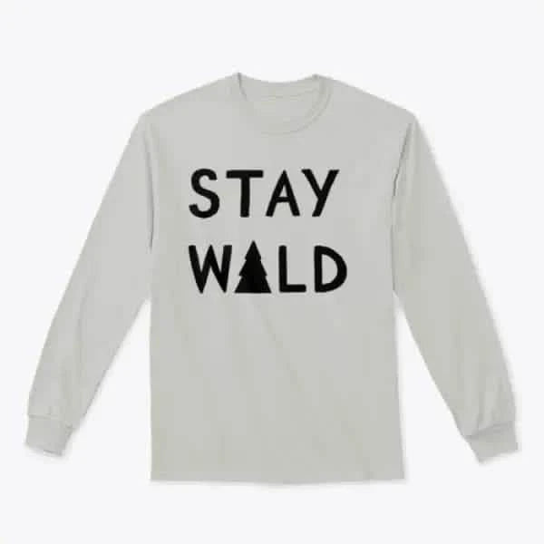 Stay Wild Calligraphic Brush Lettering Hoodie.