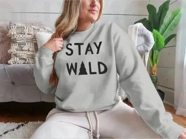 Stay Wild Calligraphic Brush Lettering Hoodie