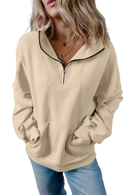 Womens Essential Hoodies: Zip-Up with Kangaroo Pocket