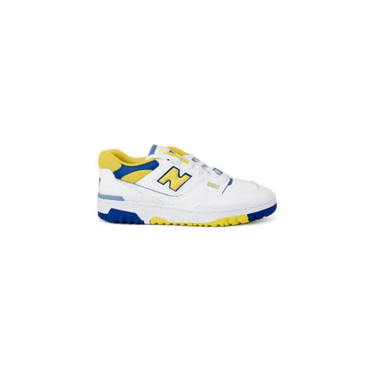 White Yellow New Balance 550 Sneakers with Yellow Accents